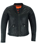 DS885 Women&#039;s Stylish Jacket with Grommet and Lacing Accents