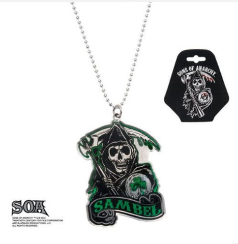 Sons of Anarchy Green "SAMBEL" Pendant w/ Chain