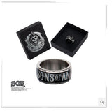 Sons of Anarchy "SONS OF ANARCHY" IP Black Stainless Steel Ring
