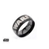Stainless Steel IP Black Star Wars Logo Ring