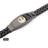 Stainless Steel Star Wars Rebel Alliance Symbol Braided Leather Bracelet
